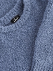 Blue Knitted Bouclé Crew Neck Jumper (3mths-7yrs) - Image 7 of 7