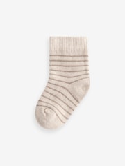 Neutral star stripe 7 Pack Rib Baby Socks (0mths-2yrs) - Image 5 of 8