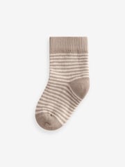 Neutral star stripe 7 Pack Rib Baby Socks (0mths-2yrs) - Image 7 of 8