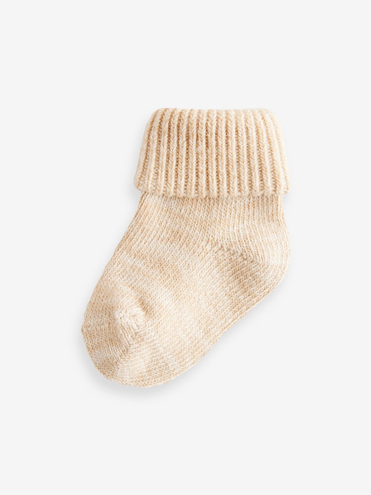 Neutral Chunky Knit Roll Top Socks 4 Pack (0mths-2yrs) - Image 2 of 5