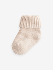Neutral Chunky Knit Roll Top Socks 4 Pack (0mths-2yrs) - Image 3 of 5