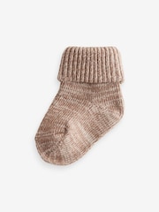 Neutral Chunky Knit Roll Top Socks 4 Pack (0mths-2yrs) - Image 4 of 5