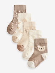 Neutral Bear Baby Socks 5 Pack (0mths-2yrs) - Image 1 of 6