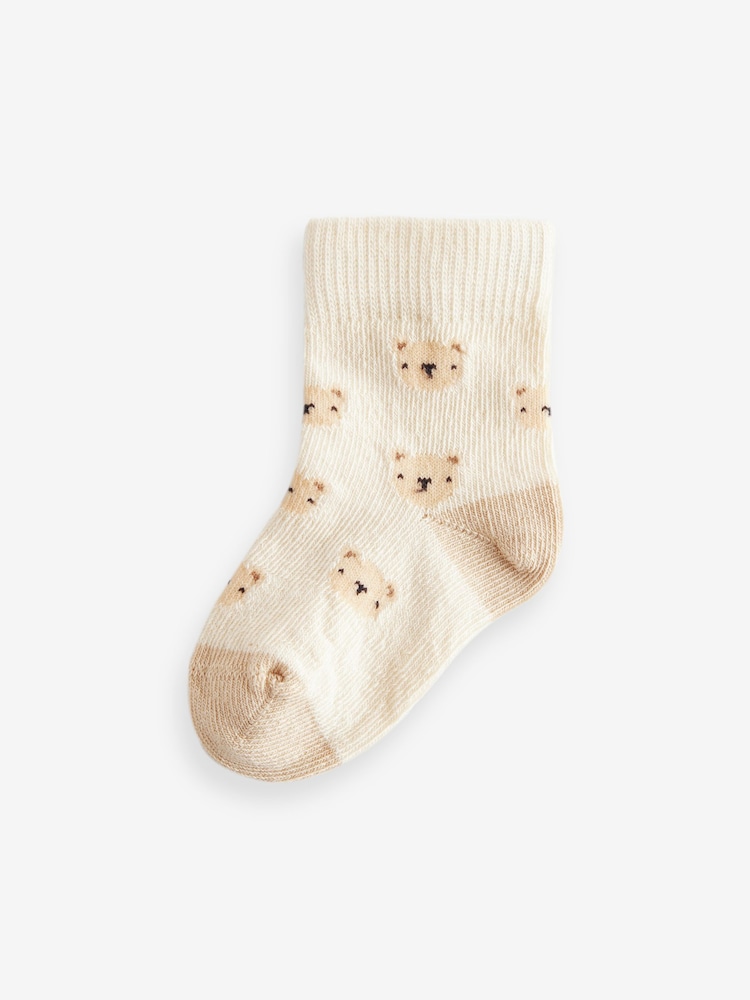 Neutral Bear Baby Socks 5 Pack (0mths-2yrs) - Image 3 of 6