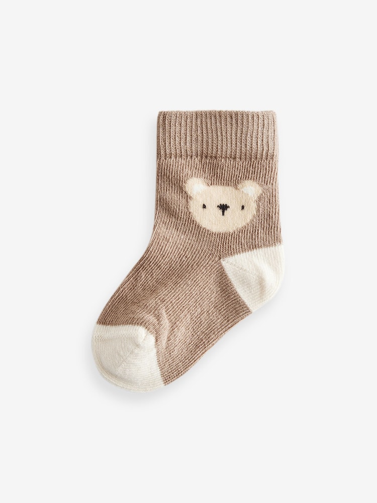 Neutral Bear Baby Socks 5 Pack (0mths-2yrs) - Image 6 of 6