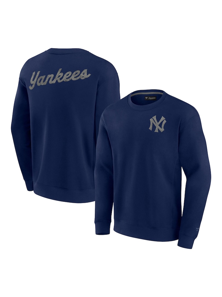 Fanatics Blue MLB New York Yankees Heritage Long Sleeve Fleece Crew Sweatshirt - Image 1 of 3