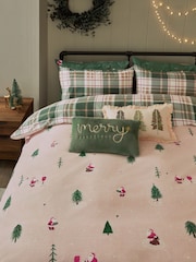 2 Pack Green Santa Christmas Reversible Duvet Cover and Pillowcase Set - Image 7 of 10