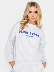 Grau meliert - PixieGirl Petite Sport 100% Cottton Sweater - Bild 1 von 6