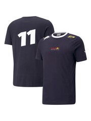 Fanatics Oracle Blue 100% Cotton Bull Racing Sergio Perez Logo T-Shirt - Image 1 of 3