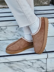 Linzi Brown Tana Faux Suede Slip-On Slippers - Image 2 of 6