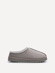 Linzi Grey Tana Faux Suede Slip-On Slippers - Image 2 of 5