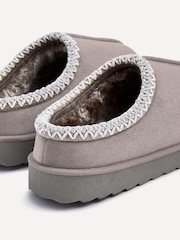 Linzi Grey Tana Faux Suede Slip-On Slippers - Image 5 of 5