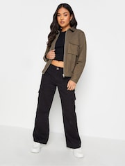 PixieGirl Petite Grey Utility Bomber Jacket - Image 3 of 4