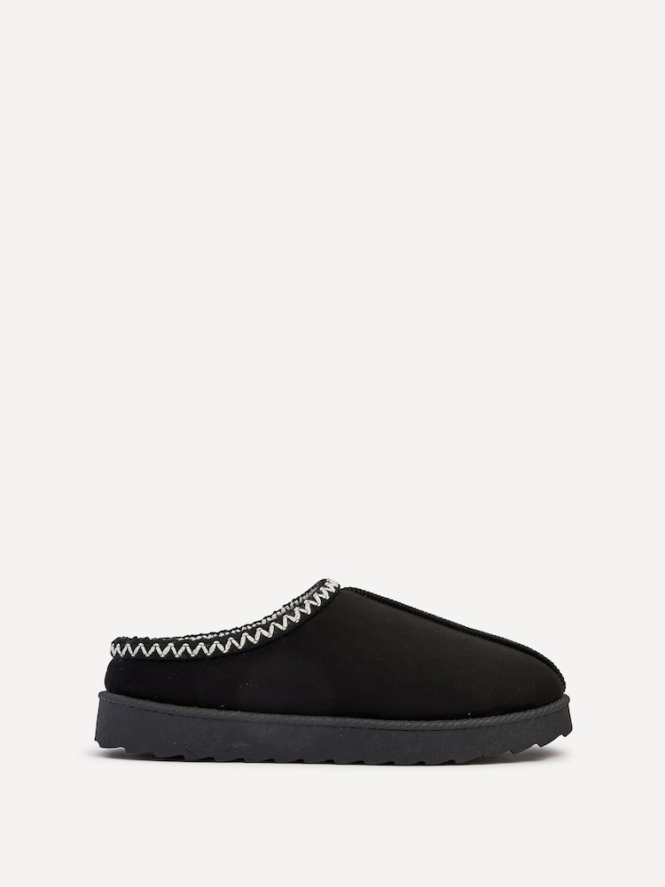Linzi Black Tana Faux Suede Slip-On Slippers - Image 2 of 4