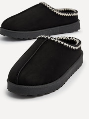 Linzi Black Tana Faux Suede Slip-On Slippers - Image 3 of 4