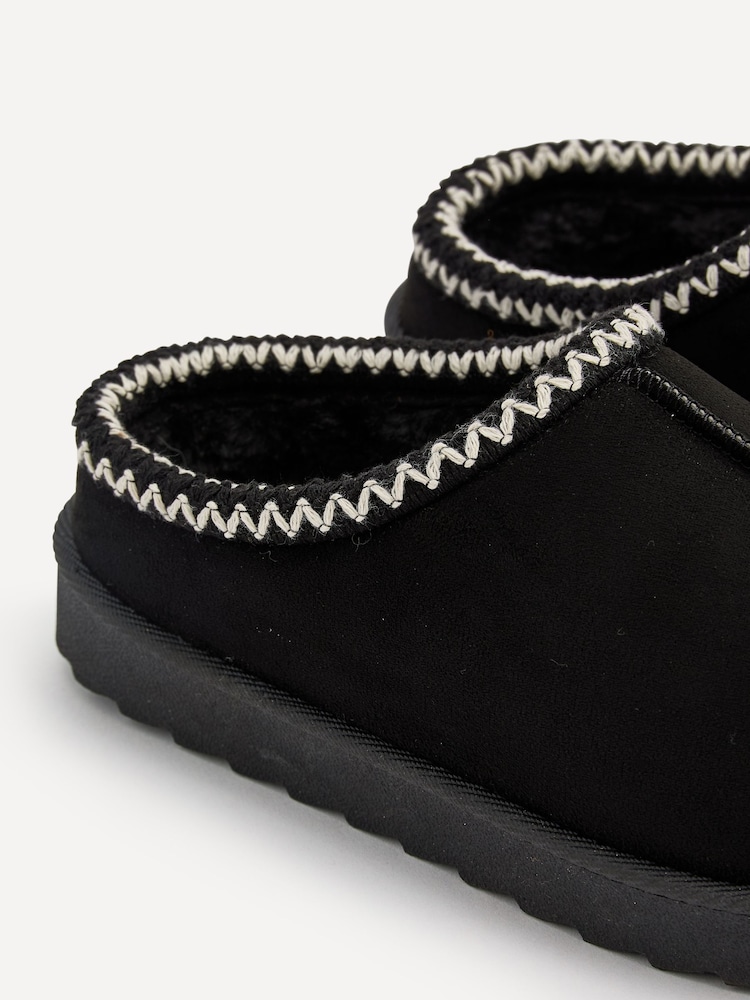 Linzi Black Tana Faux Suede Slip-On Slippers - Image 4 of 4