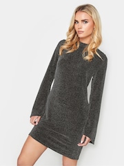 PixieGirl Petite Black Brillo Cowl Tie Back Dress - Image 1 of 4