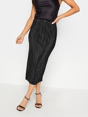 PixieGirl Petite Black Plisse Midaxi Skirt - Image 1 of 4