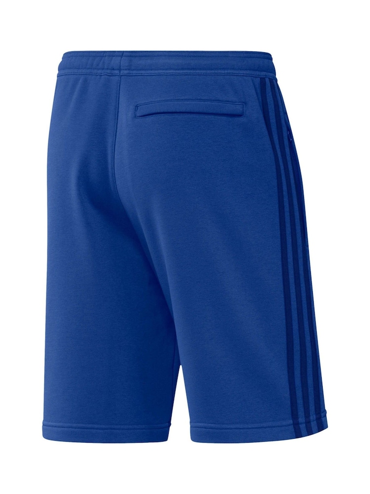 adidas Blue Boca Juniors 3 Stripe Sweat Shorts Junior - Image 3 of 3