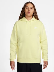 Lime/Vit - Nike Club Tröja Hoodie - Bild 1 av 8