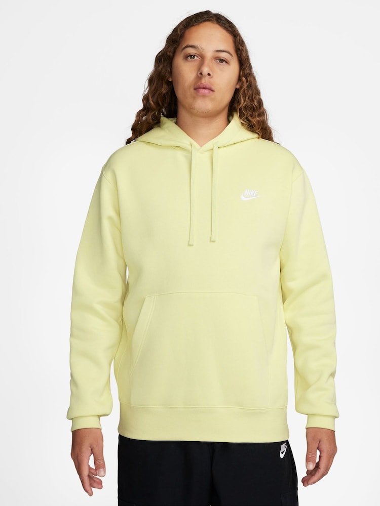 Lime/Vit - Nike Club Tröja Hoodie - Bild 1 av 8