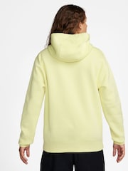 Lime/Vit - Nike Club Tröja Hoodie - Bild 2 av 8