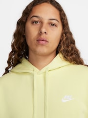 Lime/Vit - Nike Club Tröja Hoodie - Bild 3 av 8