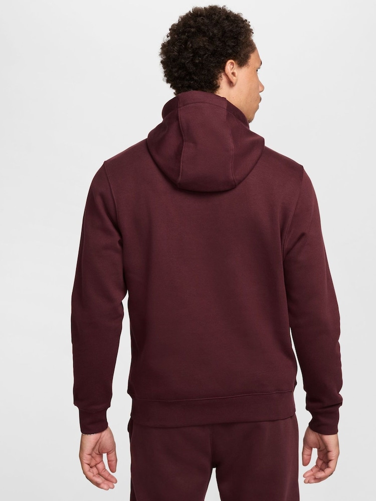 Nike Burgundy Crush Club Pullover Hoodie - Image 2 of 13 Nike Burgundy Crush Club Pullover Hoodie - Image 2 of 13
