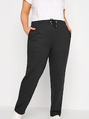Yours Curve Black Straight Leg Joggers - Image 1 of 5
