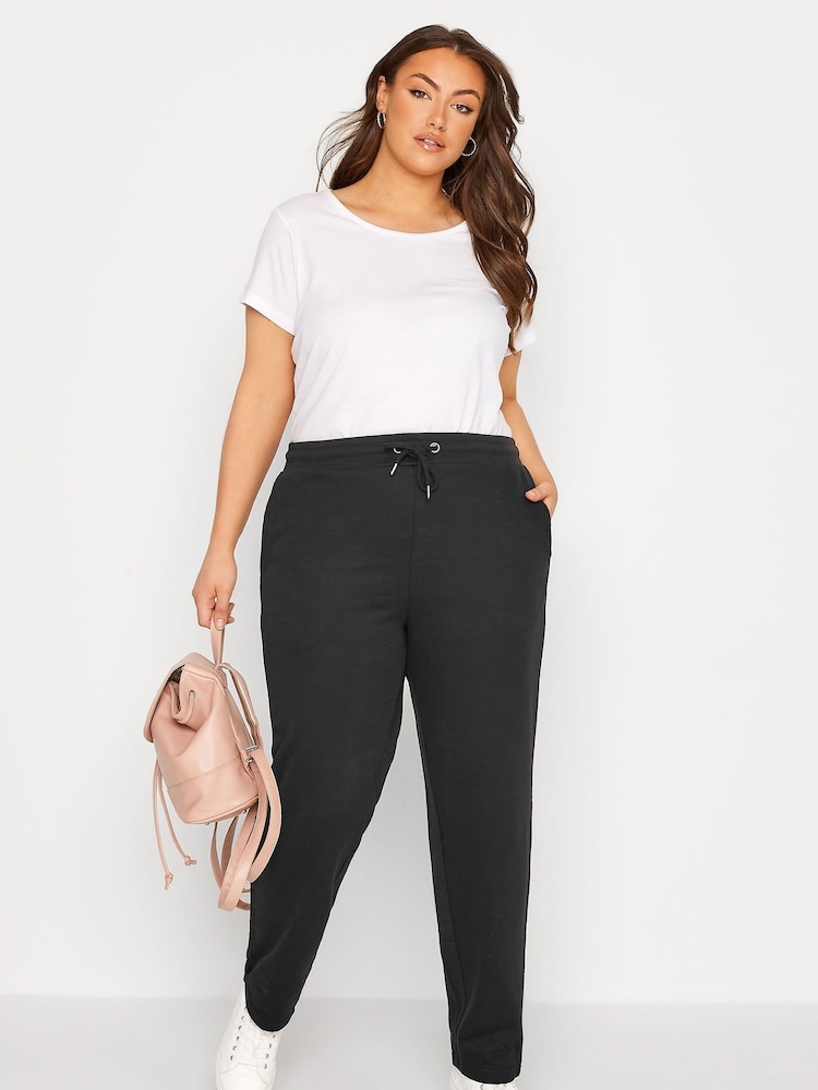 Yours Curve Black Straight Leg Joggers - Image 2 of 5