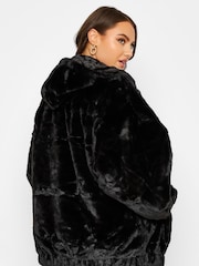 Yours Curve Black Faux Fur Jacket - Image 6 of 9