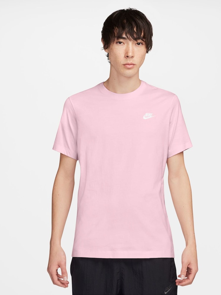 Nike Pink Foam 100% Cotton Club T-Shirt - Image 1 of 3