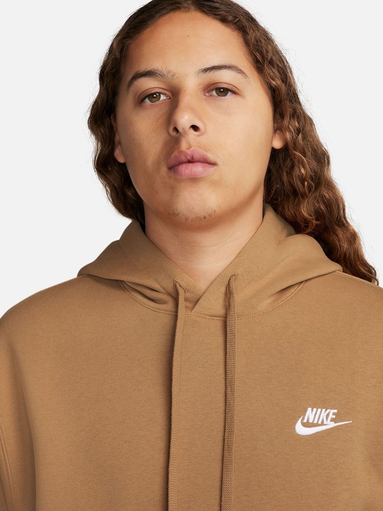 Nike Flax/White Club Pullover Hoodie - Image 4 of 4 Nike Flax/White Club Pullover Hoodie - Image 4 of 4