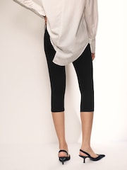 Black Ponte Cropped Capri Leggings - Image 3 of 6