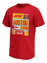 Fanatics Red Formula 1 Austin Hometown Graphic 100% Cotton T-Shirt - Image 2 of 3