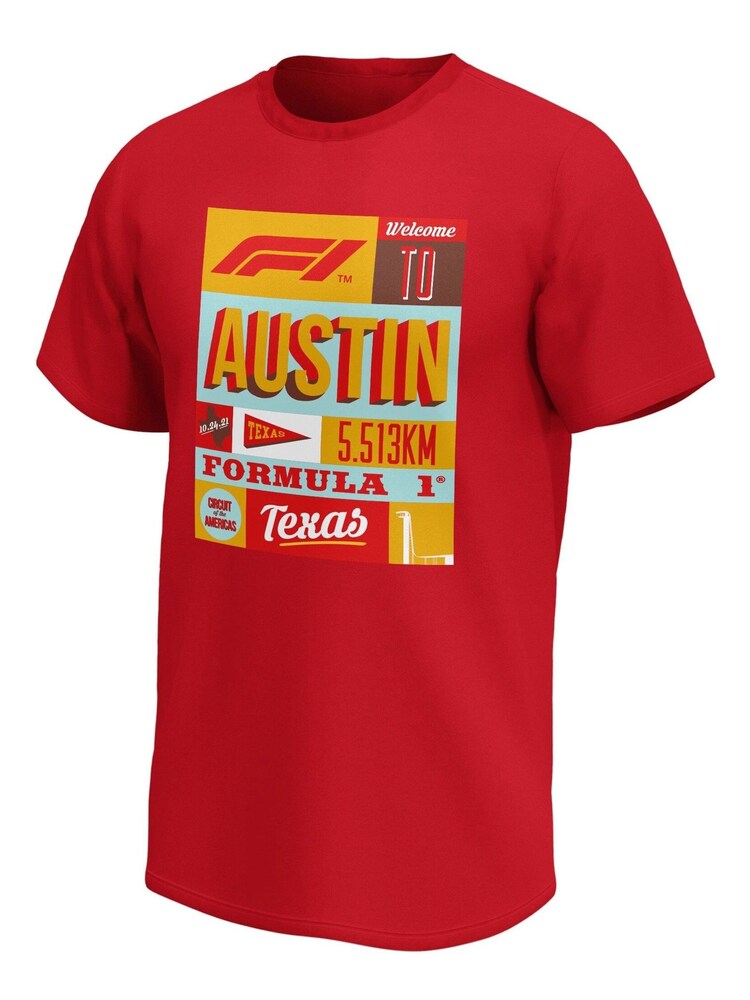 Fanatics Red Formula 1 Austin Hometown Graphic 100% Cotton T-Shirt - Image 2 of 3