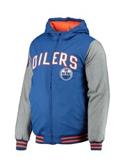 Fanatics Blue Edmonton Oilers G-III NHL Padded Hooded Jacket - Image 2 of 3