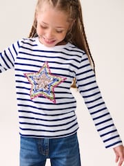Multi Stripe Sequin Star Long Sleeve T-Shirts 4 Pack (3-16yrs) - Image 3 of 11