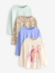 Unicorn Multi Long Sleeve T-Shirts 4 Pack (3-16yrs) - Image 1 of 9