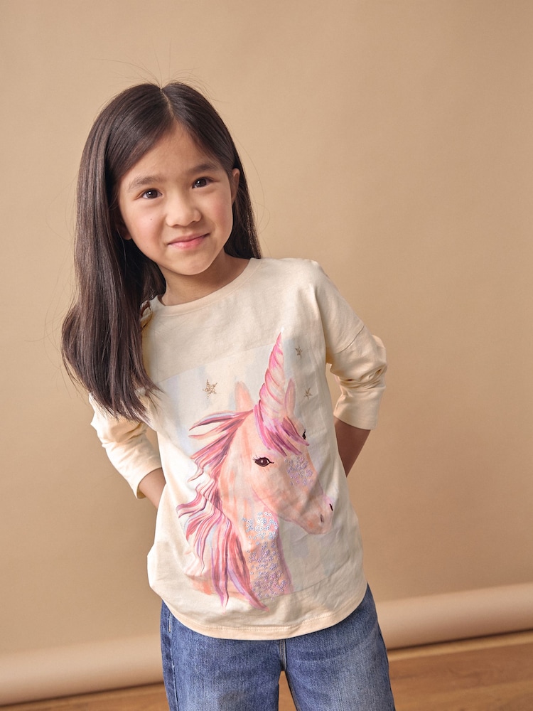 Unicorn Multi Long Sleeve T-Shirts 4 Pack (3-16yrs) - Image 2 of 8