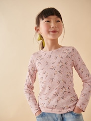 Pink Floral Rib Long Sleeve Tops 4 Pack (3-16yrs) - Image 5 of 11