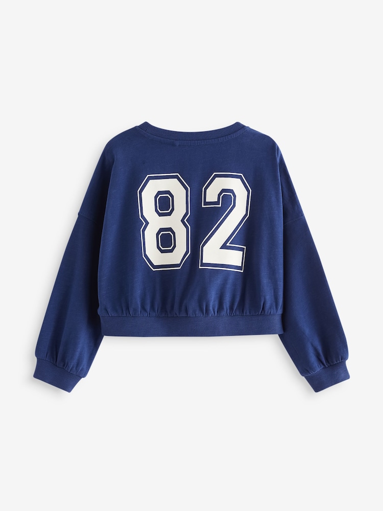 Pink/Blue Varsity Graphic 100% Cotton Sweatshirts 3 Pack (3-16yrs) - Image 2 of 6