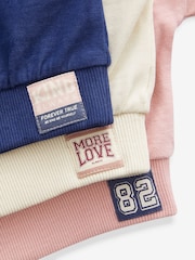 Pink/Blue Varsity Graphic 100% Cotton Sweatshirts 3 Pack (3-16yrs) - Image 6 of 6