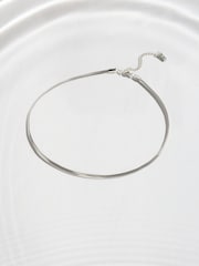 銀灰色 - Stainless Steel Waterproof Snake Chain Necklace - 圖片 1，共 3