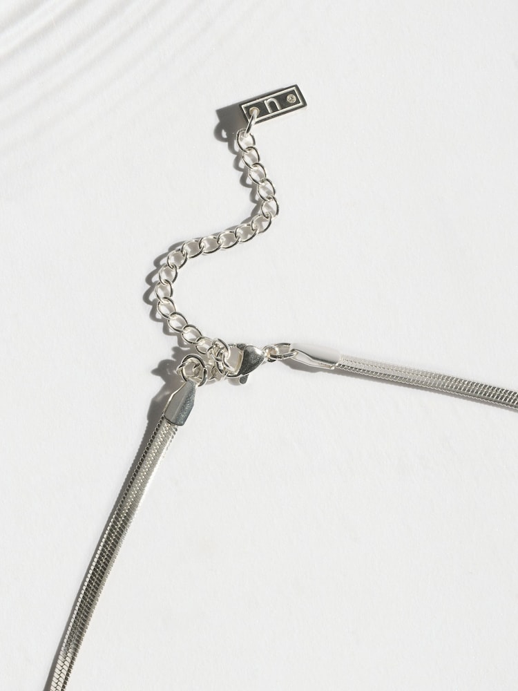 銀灰色 - Stainless Steel Waterproof Snake Chain Necklace - 圖片 2，共 3