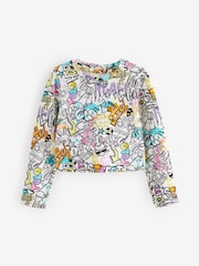 Black/Pink Graffiti Long Sleeve T-Shirt 3 Pack (3-16yrs) - Image 6 of 9