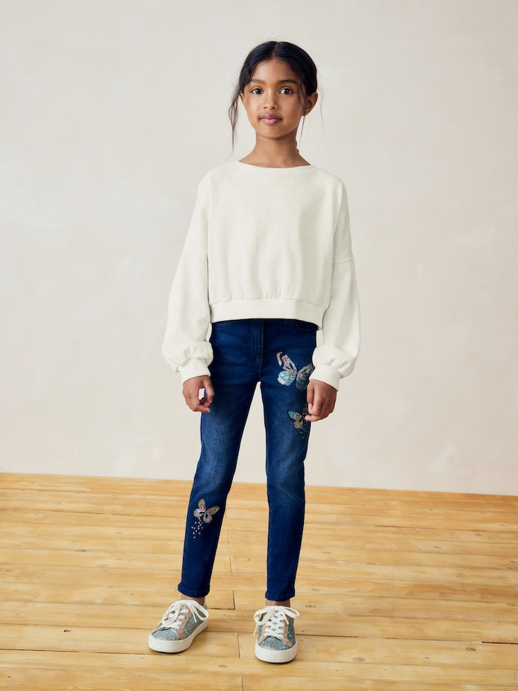 Black/White Boxy Long Sleeve 100% Cotton Sweatshirt 3 Pack (3-16yrs) - Image 2 of 8 Black/White Boxy Long Sleeve 100% Cotton Sweatshirt 3 Pack (3-16yrs) - Image 2 of 8