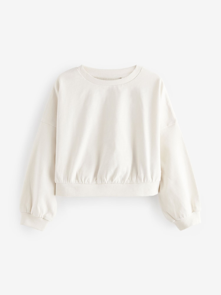Black/White Boxy Long Sleeve 100% Cotton Sweatshirt 3 Pack (3-16yrs) - Image 4 of 8