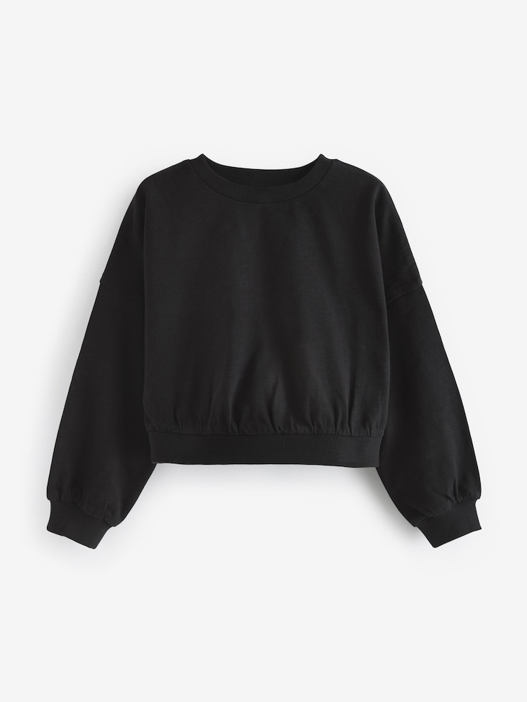 Black/White Boxy Long Sleeve 100% Cotton Sweatshirt 3 Pack (3-16yrs) - Image 5 of 8