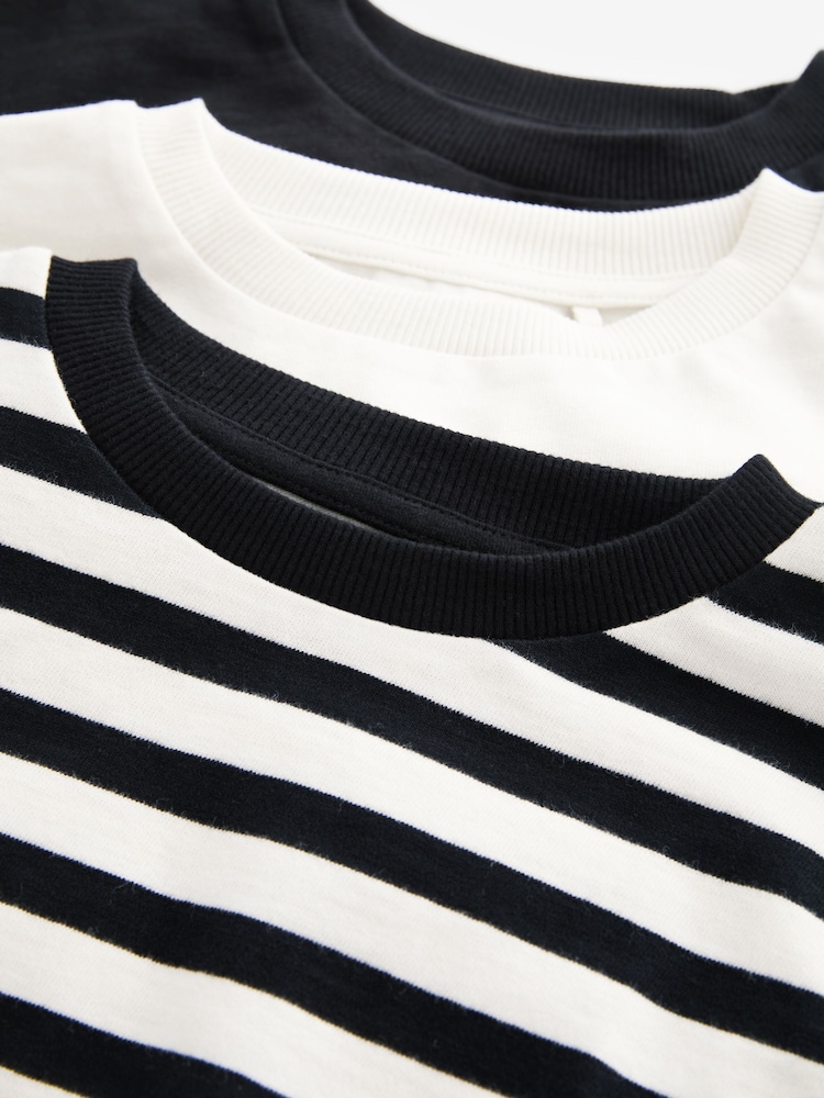 Black/White Boxy Long Sleeve 100% Cotton Sweatshirt 3 Pack (3-16yrs) - Image 8 of 8